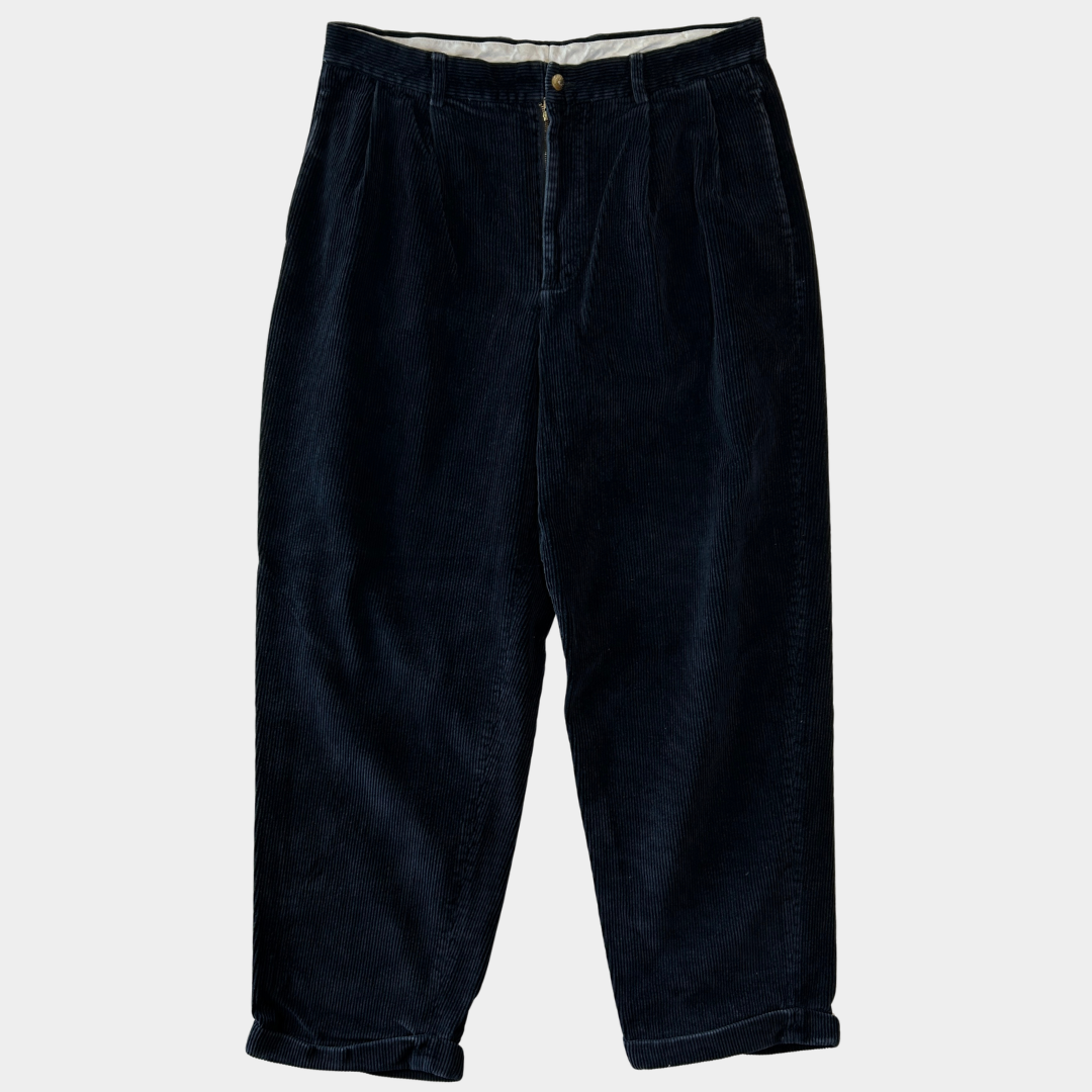 00's Nautica タック入り コーデュロイパンツ 紺 (W36 L30)/B4156P-SO