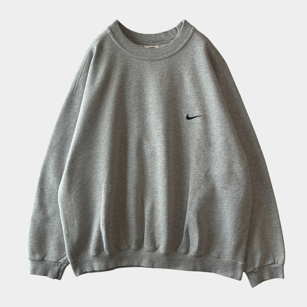 00's NIKE ナイキ ミニスウッシュ クルーネックスウェット グレー(XL)/A9332S-SO
