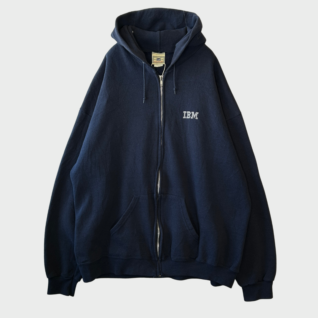 00's Lee IBM 企業 スウェット ジップフーディー ネイビー (XL) /A8522S-SO