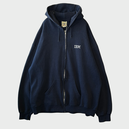 00's Lee IBM 企業 スウェット ジップフーディー ネイビー (XL) /A8522S-SO
