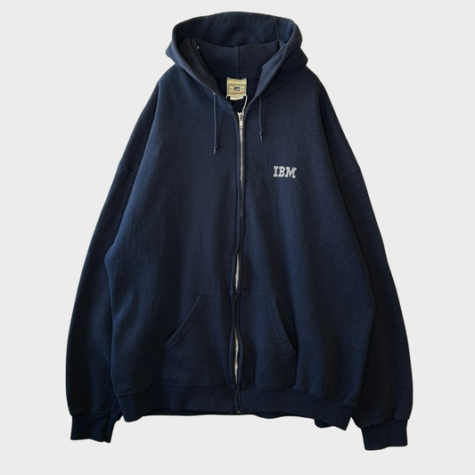 00's Lee IBM 企業 スウェット ジップフーディー ネイビー (XL) /A8522S-SO