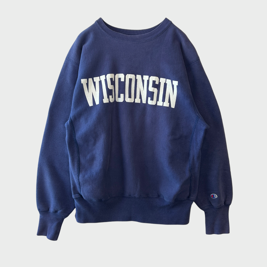 90's  Campion  REVERSE WEAVE リバースウィーブ WISCONSIN 青紫 L /A8544S-SO