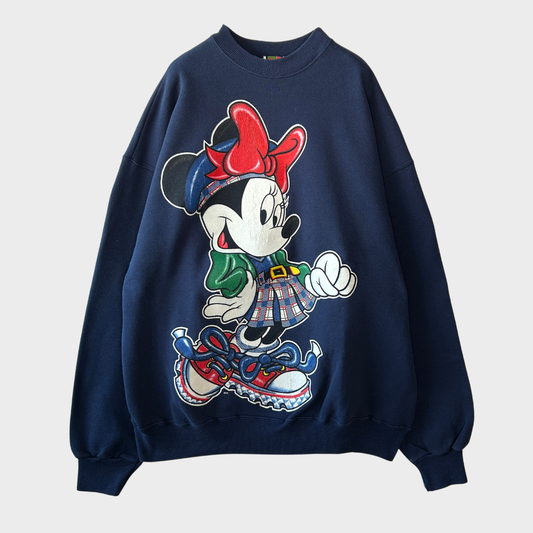 90's Mickey Unlimited Disney ディズニー キャラクタースウェット ネイビー(about M) /A8739S-SO