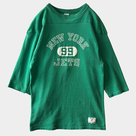 80's Champion チャンピオン NEW YORK JETS フットボールTシャツ コットン (L)/C0292T-SO
