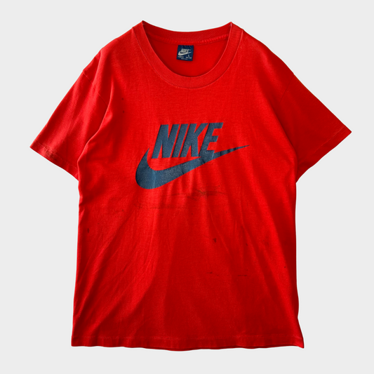 80's NIKE 紺タグ ロゴTシャツ 赤 L/A6423T-SO