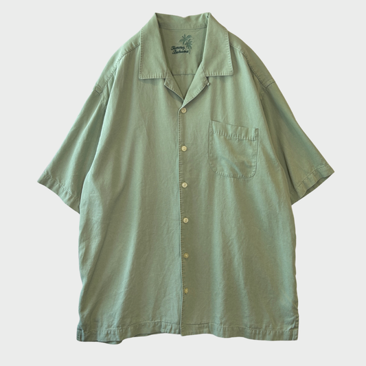 Tommy Bahama シルク オープンカラーシャツ ライトオリーブ (L)/B3680SH-SO