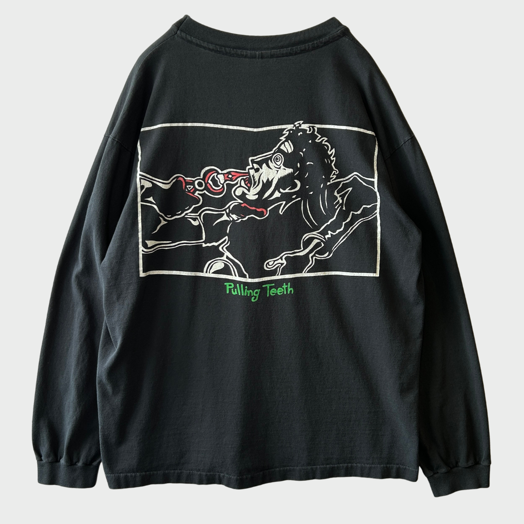 90's Green Day グリーン・デイ Pulling Teeth ロンT バンドTシャツ 黒(XL)/C0789T-SO