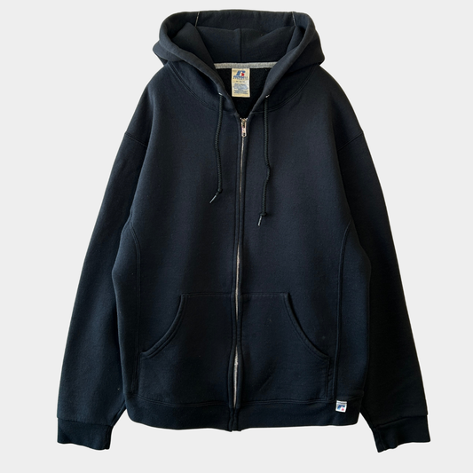 00's Russell ラッセル ジップアップフーディー スウェット パーカー 黒(M)/A8829S-SO