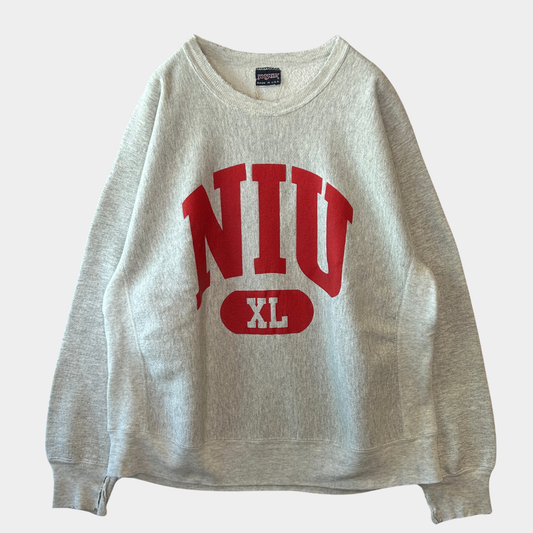 90's JAN SPORT カレッジスウェット リバースタイプ グレー(XL)/A7714S-SO