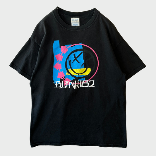 00's  M&O  BLINK182  スマイリープリント バンドTシャツ  黒  L /A7410T-SO