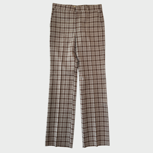 70-80's Hubbard Slacks ハバード・スラックス ベージュ×ブラウン×ホワイト (不明)/B4159P-SO