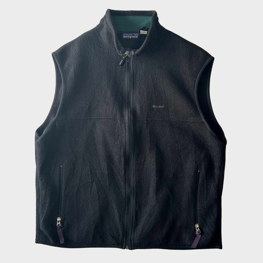 90's Patagonia パタゴニア シンチラ フリースベスト 黒 (L)/A5063V-SO