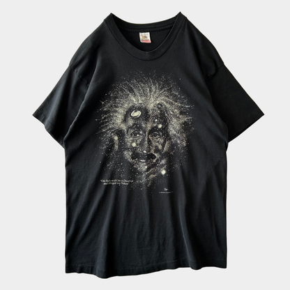 90's Albert Einstein アインシュタイン 蓄光プリントTシャツ ブラック(L)/C1220T-SO