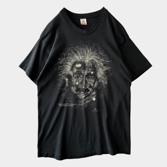 90's Albert Einstein アインシュタイン 蓄光プリントTシャツ ブラック(L)/C1220T-SO