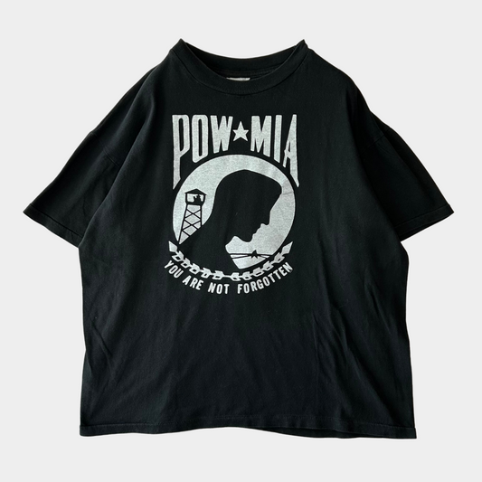 90's Caribbean Dream POW MIA "YOU ARE NOT FORGOTTEN" Tシャツ ブラック (L)/A7248T-SO
