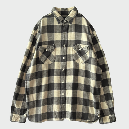 00's Polo Ralph Lauren ラルフローレン チェックシャツ 黒白 (XL)/A0983SH-SO