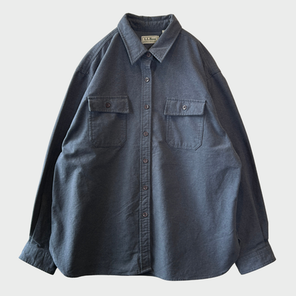 90's L.L.Bean エルエルビーン シャモアクロス シャツ ブルーグレー (ウィメンズXL) /B4153SH-SO
