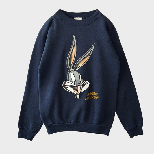 90's  TNT  バックスバニー  プリント スウェット ネイビー XL /B0370S-SO
