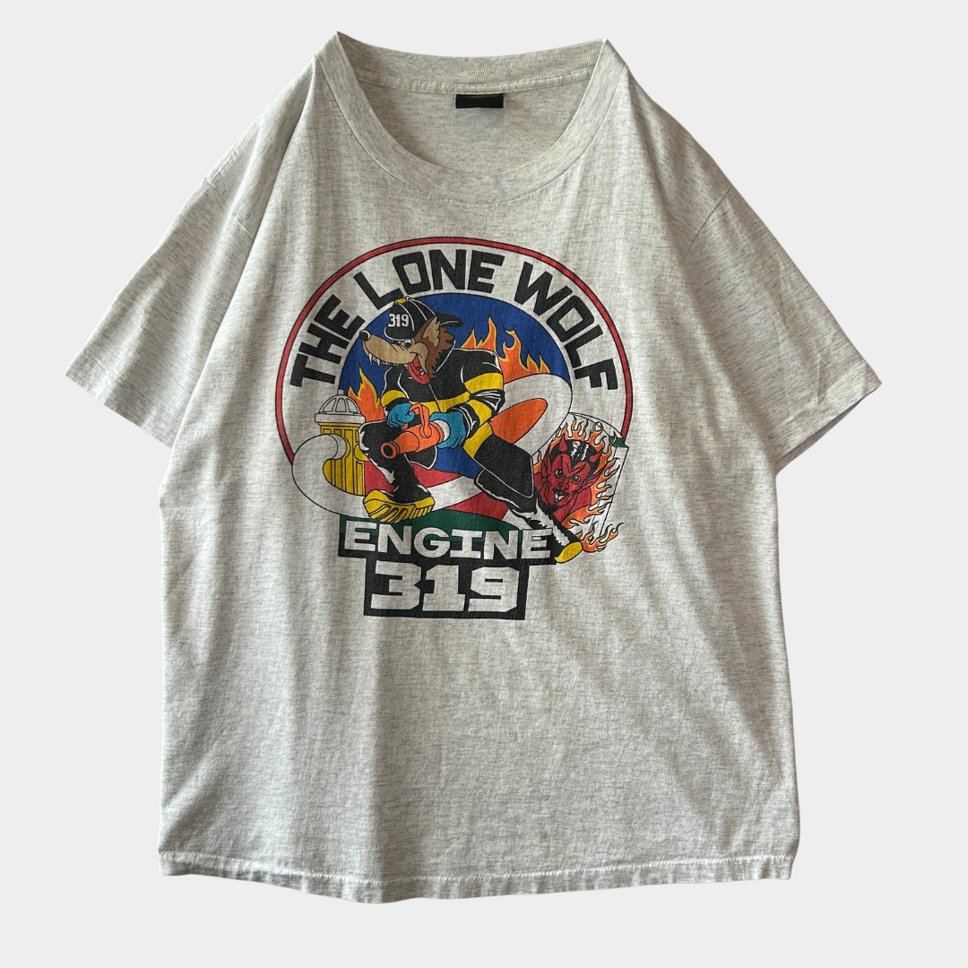 90's Changes FDNY(ニューヨーク市消防局) 第319消防隊 オオカミ Tシャツ (XL)/B2795T-SO