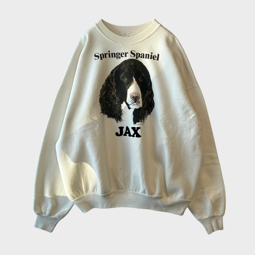 90's Hanes ヘインズ Springer Spaniel JAX アニマルスウェット 白 (XXL) /A8857S-SO