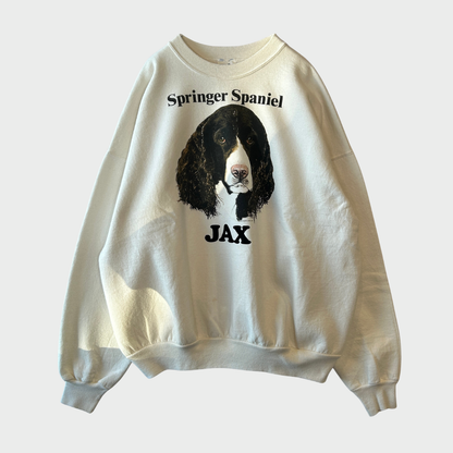 90's Hanes ヘインズ Springer Spaniel JAX アニマルスウェット 白 (XXL) /A8857S-SO