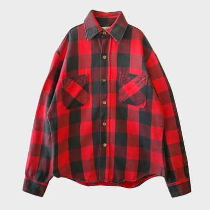 70's Big Mac ブロックチェックシャツ 赤黒 (S)/A8815S-SO