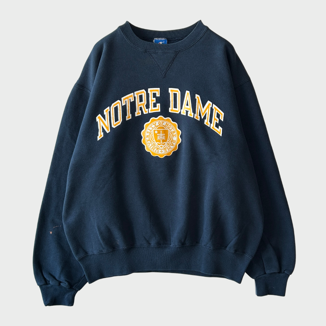 90's Champion チャンピオン カレッジスウェット "NOTREDAME" ネイビー (XL)/B1574S-SO