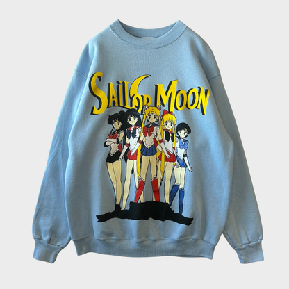 90's Tultex SAILOR MOON セーラームーン アニメ Anime スウェット 水色 (L) /C0140S-SO