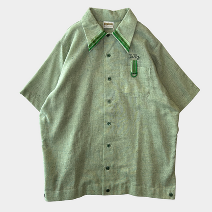 70's King Louie ボーリングシャツ コットン/ポリ混紡 薄緑(L)/A7040SH 70's King Louie ボーリングシャツ コットン/ポリ混紡 薄緑(L)/A7040SH