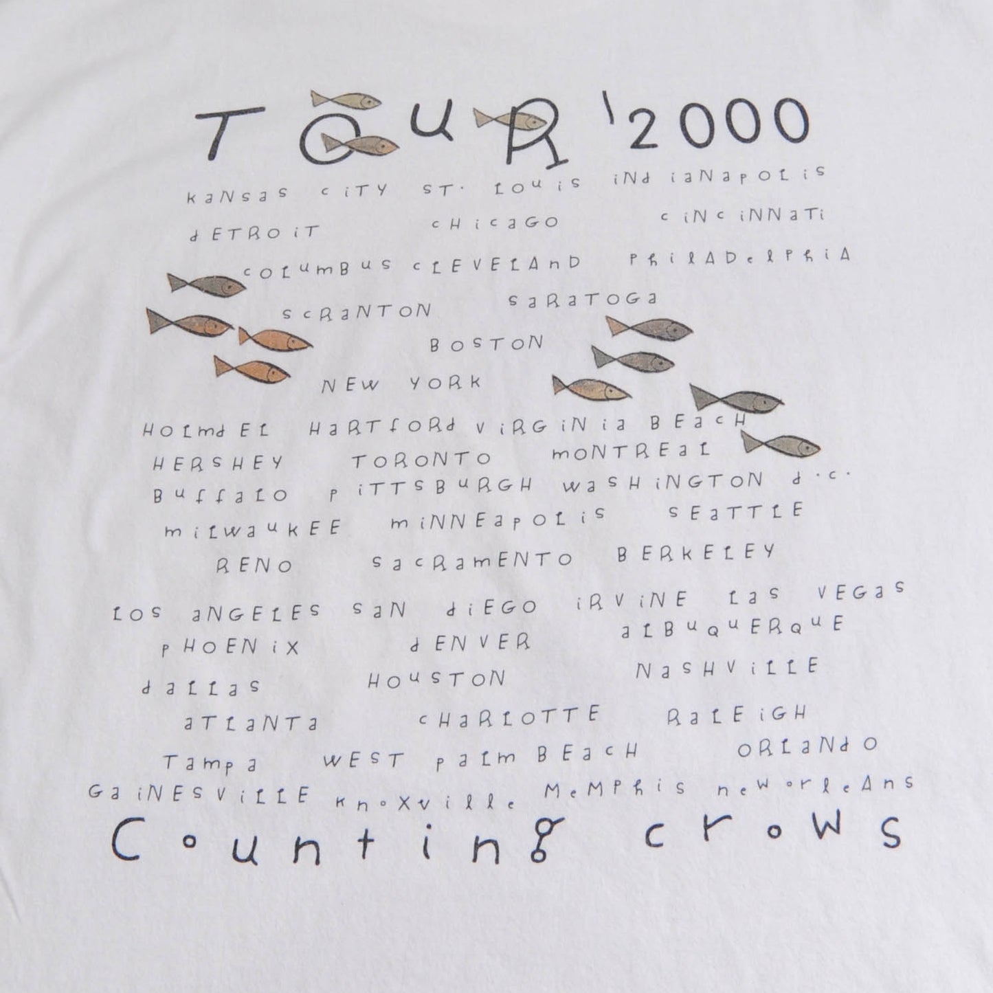 90's Counting Crows ツアーTシャツ 白(XL)/A2276T-SO