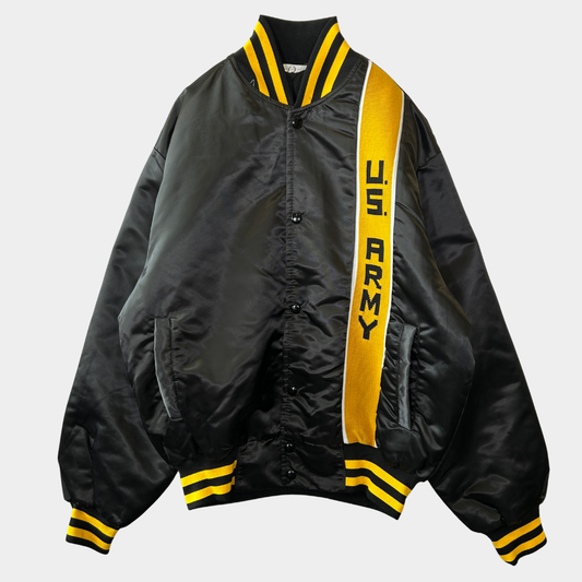 90's ブランド不明 U.S.ARMY ナイロンスタジャン 黒 (M)/A5329O-SO