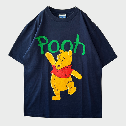 90's Pooh くまのプーさん ディズニーTシャツ 紺 (L)/B2792T-SO
