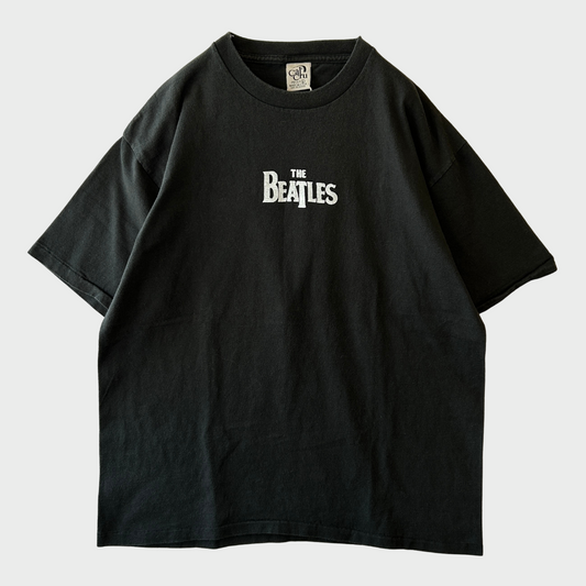 90's  CalCru  THE BEATLES  文字プリントTシャツ  黒 L /A7450T-SO