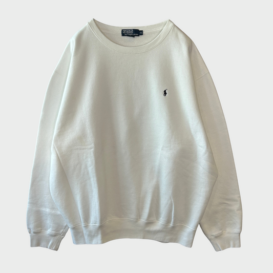 00's Ralph Lauren ラルフローレン 無地スウェット 白 (XL)/B1204S-SO