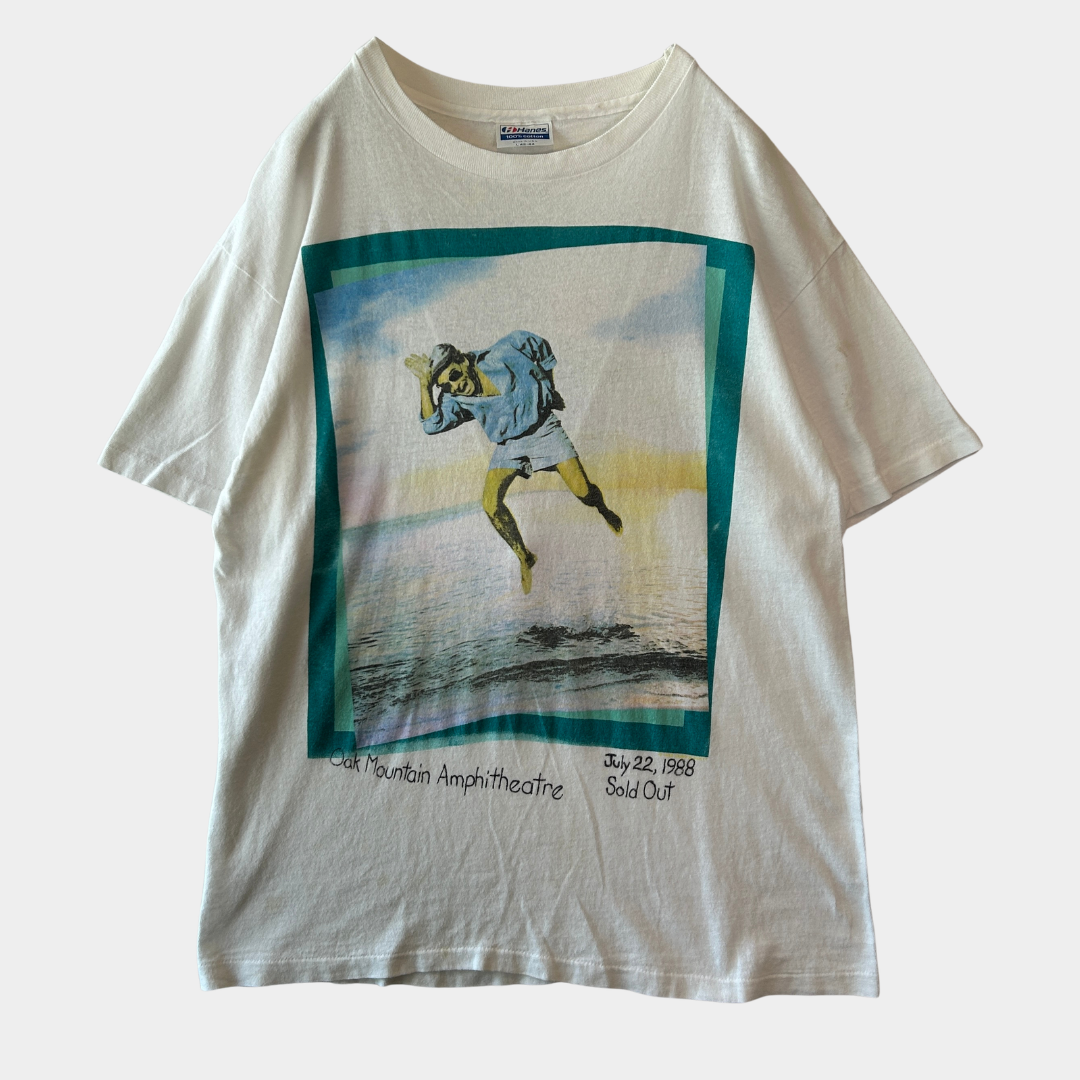 80's Jimmy Buffett ジミー・バフェット "HOT WATER" 1998 ツアーTシャツ 白 ヘインズ(L)/C1298T-SO