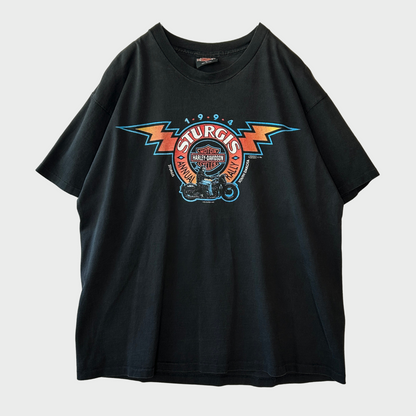90's HARLEY-DAVIDSON"Sturgis94" Tシャツ シングルステッチ 黒(L)/A3052T-SO