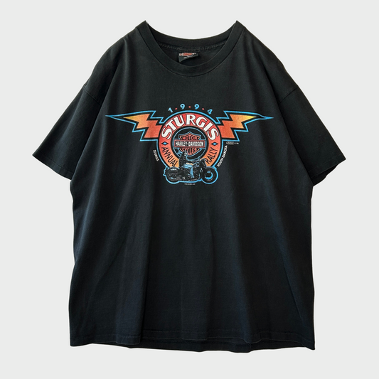 90's HARLEY-DAVIDSON"Sturgis94" Tシャツ シングルステッチ 黒(L)/A3052T-SO