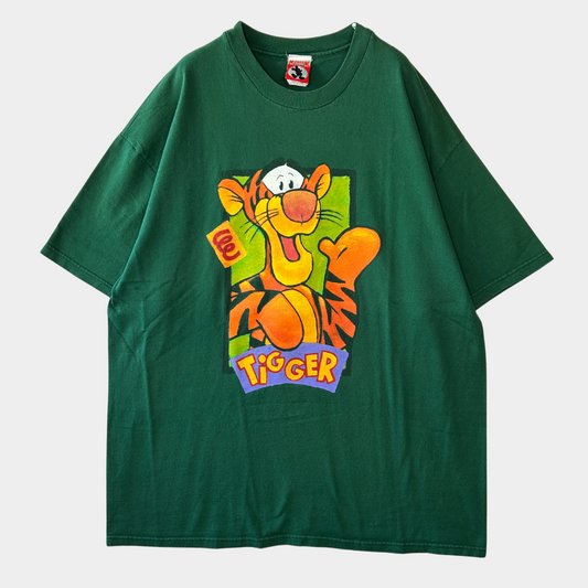 00's DISNEY MICKEY,INC TIGGER ディズニー ティガー Tシャツ グリーン (XL)/A7328T-SO