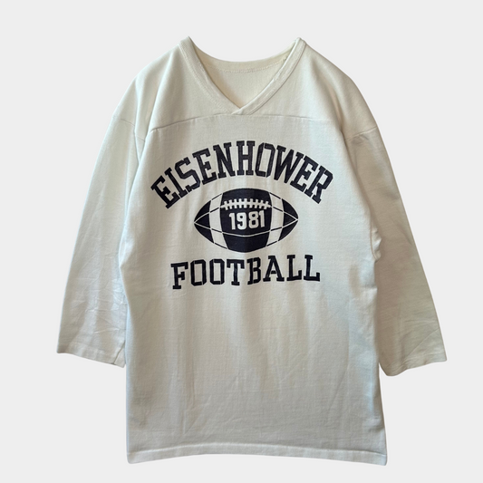 80's Unknown EISENHOWER FOOTBALL フットボールTシャツ 白/A3796T-SO