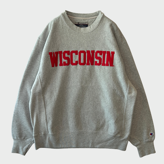 00's Champion Original Reverse Weave リバースウィーブ WISCONSIN カレッジスウェット グレー (M)/A8122R-SO
