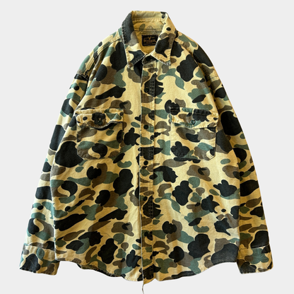 80's Melton DEERSKIN シャモアシャツ ハンティング カモ シャツ ベージュ (不明)/A8502S-SO