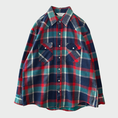 90's  Frostproof  ウエスタン ネルシャツ ターコイズブルー、ネイビー、赤 XL /B3157SH-SO