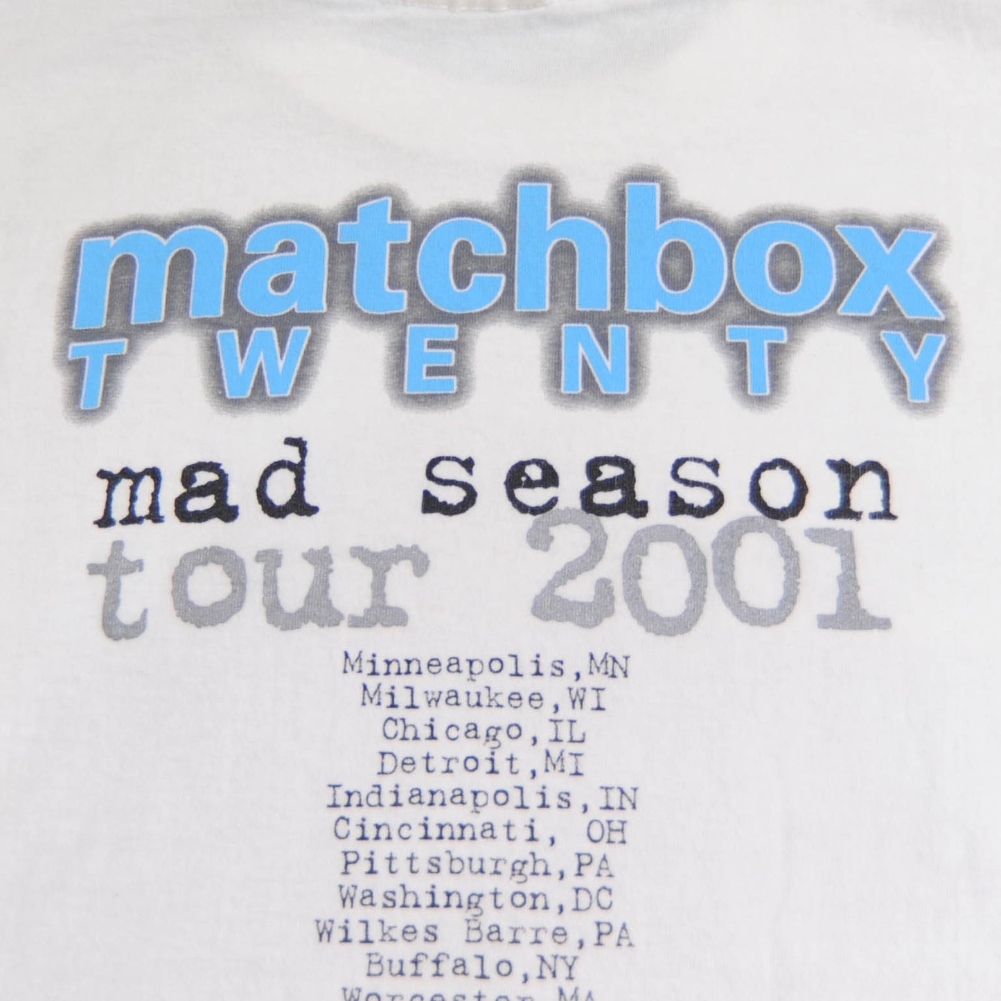 Match Box Twenty mad season tour 2001 ツアーTシャツ白(L)/A2329T-SO