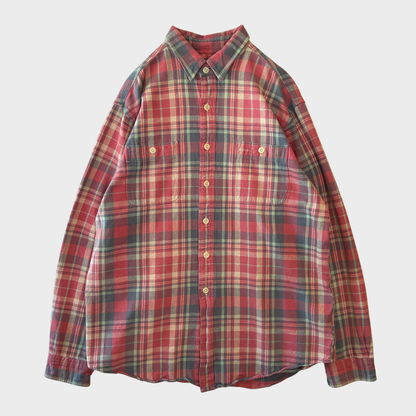 00's  Ralph Lauren  タータンチェック ネルシャツ 薄赤 XL /A8449SH-SO