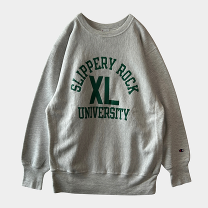 90's Champion Reverse Weave リバース Slippery Rock University カレッジスウェット (XL)/A6083R-SO