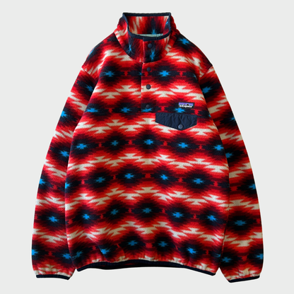 FA15 Patagonia パタゴニア ウィメンズ スナップT ネイティブ柄 シンチラ レッドネイビー (M) /A9853F-SO
