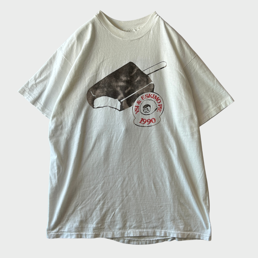 90's Hanes Eskimo Pie アイスクリーム企業Tシャツ 白 (XL)/B3634T-SO