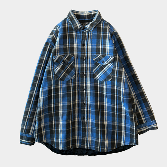 00's NATIONAL キルティングライナーネルシャツ 青白黒(M)/A8871SH-SO