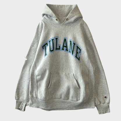 80's Champion チャンピオン Reverse Weave リバースウィーブ トリコタグ TULANE カレッジ スウェットフーディー パーカー  グレー (XL) /A7706R-SO
