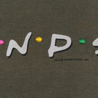 90’s FRIENDS 海外ドラマ NBC プリント＆刺繍Tシャツ カーキ (L)/A2714T-O